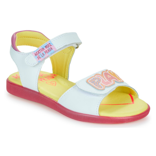Chaussures Fille ankle et Nu-pieds Agatha Ruiz de la Prada SANDALIA PLAY Blanc / Rose
