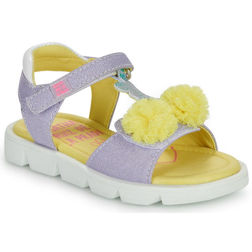 Chaussures Fille Sandales et Nu-pieds Textile et caoutchouca Prada SANDALIA CEREZAS Violet / Jaune