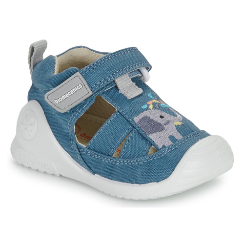 Chaussures Enfant Mules / Sabots Biomecanics SANDALIA ELEFANTE Bleu / Blanc