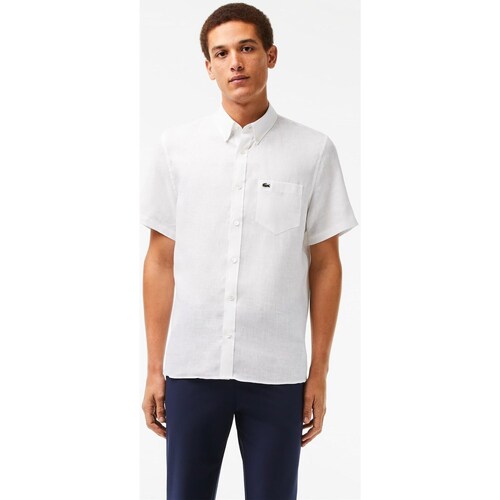 Vêtements Homme Chemises manches courtes Lacoste CH4991 Blanc
