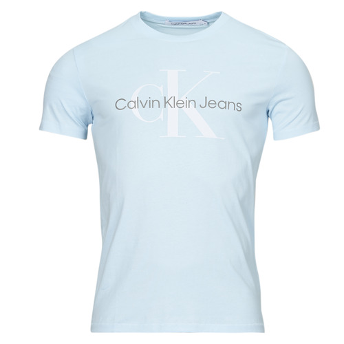 Vêtements Homme T-shirts manches Rose Calvin Klein Jeans SEASONAL MONOLOGO TEE Bleu