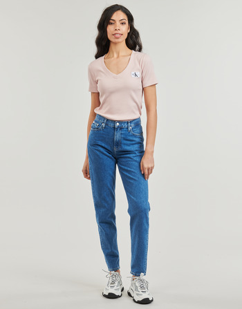 contrasting detail straight-fit dressns MOM JEAN