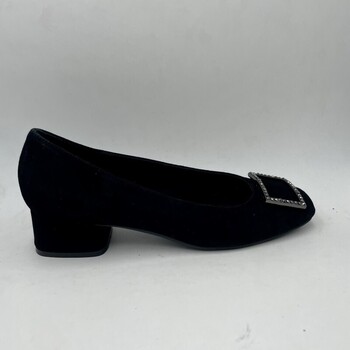 Chaussures Femme Mocassins Reqin's BALLERINE TALON NOIR VELOUR Noir