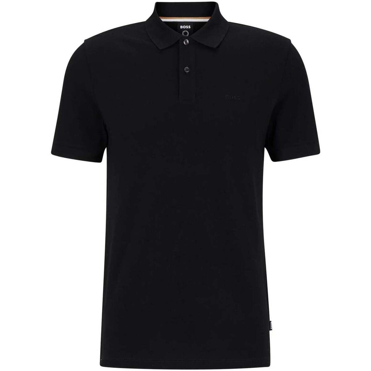 Vêtements Homme T-shirts & Polos BOSS Polo logo brodé  noir en coton bio Noir