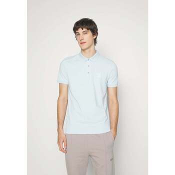 Vêtements Homme T-shirts & Polos BOSS Polo  ajusté bleu clair en coton stretch Bleu