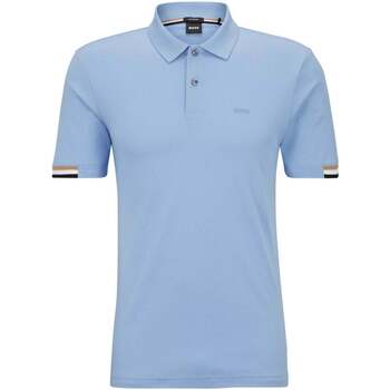 Vêtements Homme T-shirts & Polos BOSS Polo à liserés  bleu Bleu
