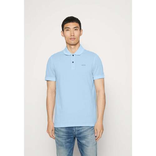 Vêtements Homme T-shirts & Polos BOSS Polo  bleu en coton Bleu