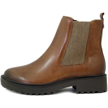 Chaussures Femme Boots Caprice Plat : 0 cm, Cuir-2541941 Marron