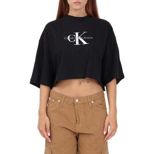 Vêtements Femme T-shirts manches courtes Calvin Klein Jeans J20J222120 Noir