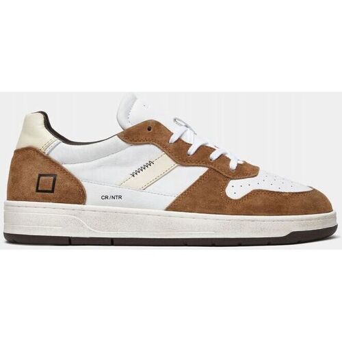 Chaussures Homme Baskets mode Date M391-C2-NT-HC COURT 2.0-NATURAL WHITE CAMEL Blanc