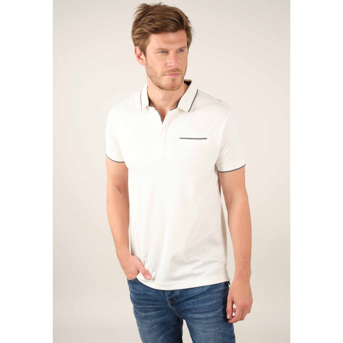 Vêtements Homme T-shirts & badge Polos Deeluxe badge Polo MARCUS Blanc