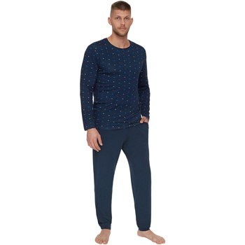 Vêtements Homme Pyjamas / Chemises de nuit Lisca Pyjama pantalon top manches longues Poseidon Bleu
