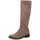Chaussures Femme Bottes Caprice Botte Plate Stretch Taupe Marron