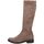 Chaussures Femme Bottes Caprice Botte Plate Stretch Taupe Marron