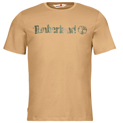 Vêtements Homme T-shirts manches courtes mulher Timberland Camo Linear Logo Short Sleeve Tee Beige
