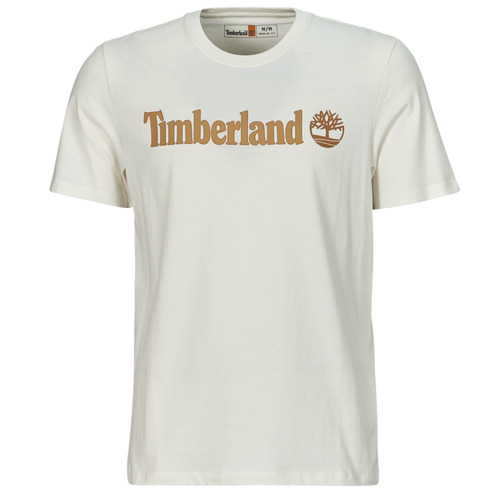 Vêtements Homme polo ralph lauren floral embroidered denim shirt item Timberland Linear Logo Short Sleeve Tee Blanc