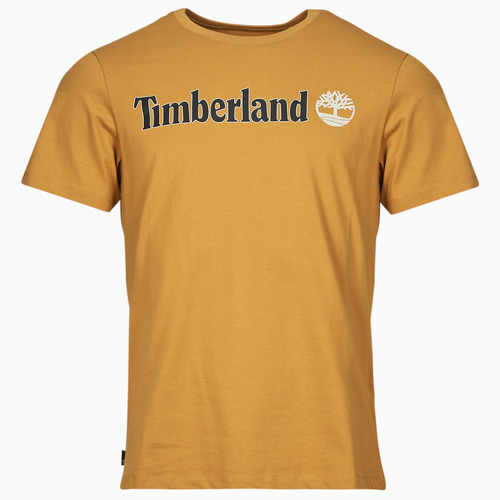 Vêtements Homme Tables basses dextérieur Timberland Linear Logo Short Sleeve Tee Camel