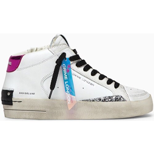 Chaussures Femme Baskets basses Crime London SK8 DELUXE mid Blanc