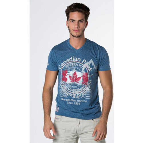 Vêtements Homme Стильный свитер джемпер поло slim-fit sweater in yarn wool Canadian Peak JAPPLE t-shirt pour homme Bleu