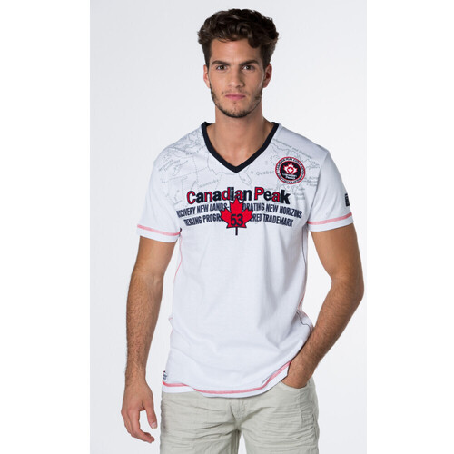 Vêtements Homme Jack & Jones Canadian Peak JOGA t-shirt pour homme Blanc