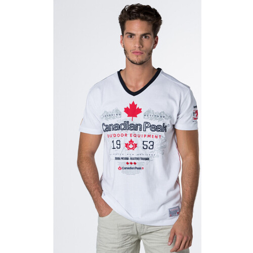 Vêtements Homme nike womens swoosh run tight black white womens clothing Canadian Peak JOLORADO t-shirt pour homme Blanc