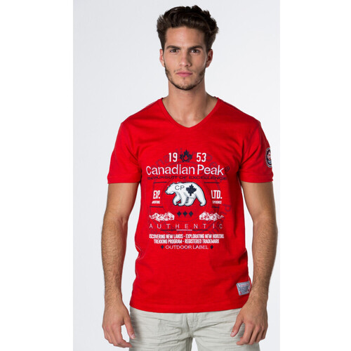 Vêtements Homme Tapis de bain Canadian Peak JONTARIO t-shirt pour homme Rouge