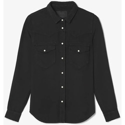 Vêtements Femme Chemises / Chemisiers Le Temps des Cerises Chemise juanita en jeans noir brut Noir