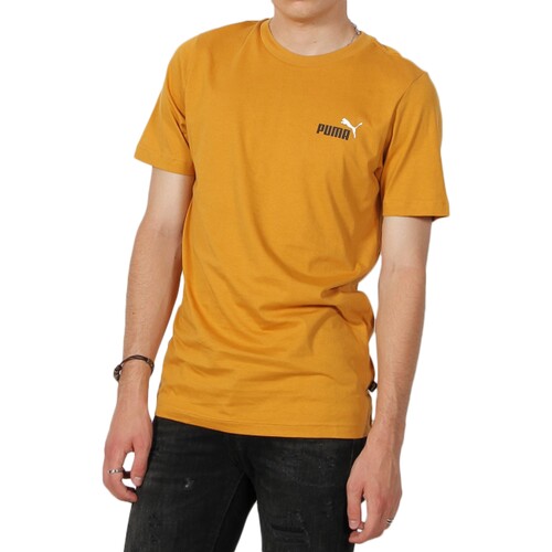 Vêtements Homme T-shirts manches courtes Puma Ess+2 Col Small Logo Jaune