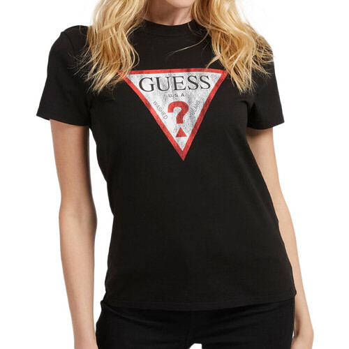Vêtements Femme T-shirts manches courtes Guess G-W2BI69K8FQ1 Noir