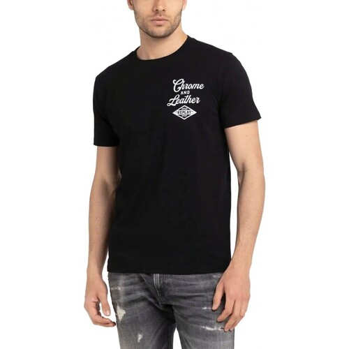 Vêtements Homme T-shirts & Polos Replay T-shirt en jersey imprim moto Noir