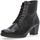 Chaussures Femme Bottines Gabor Bottine à lacets en cuir lisse à talon décroché bloc Noir