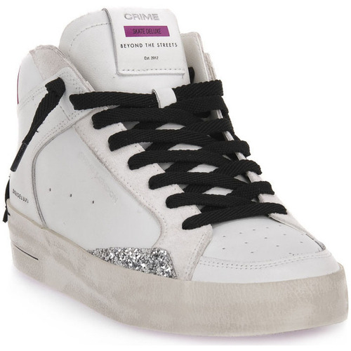 Chaussures look Baskets mode Crime London SNEAKER Blanc