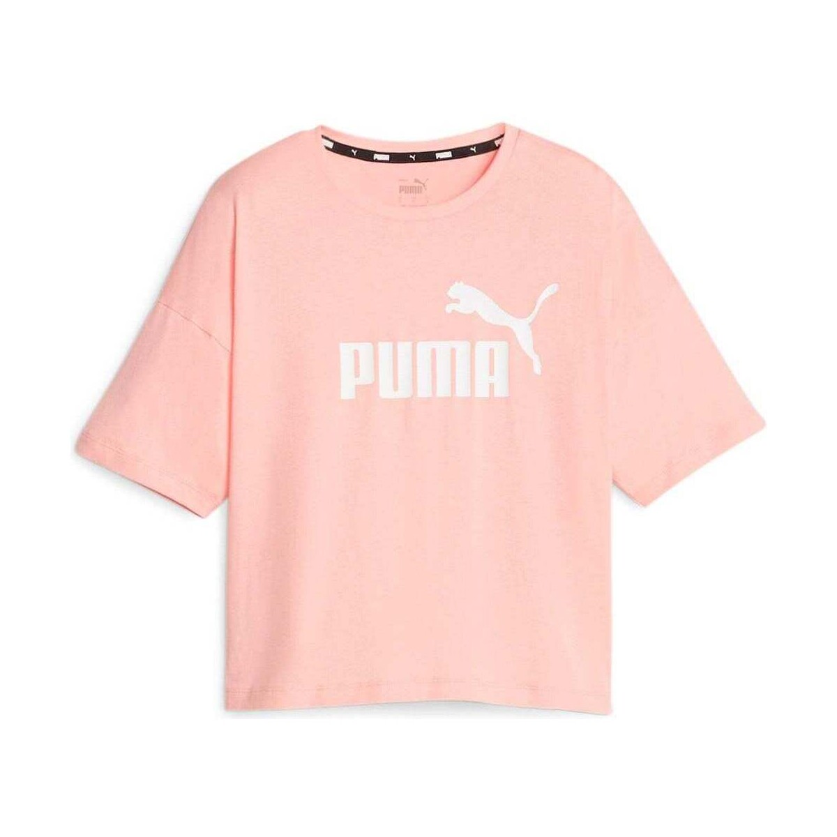 Vêtements Femme Polos manches courtes Puma ESS Cropped Logo Tee Rose