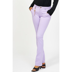 Vêtements Femme Pantalons Fracomina Pantalon  lilas 4 poches avec pendentif Violet