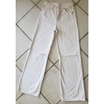 Vêtements Femme Jeans flare / larges Bershka Bershka Jean large 36 Blanc