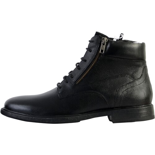 Chaussures Homme Boots Geox Bottine Cuir Terence Noir