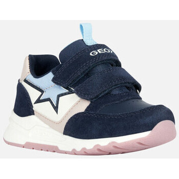 Chaussures Fille Baskets mode Geox B PYRIP GIRL bleu marine foncé/rose clair