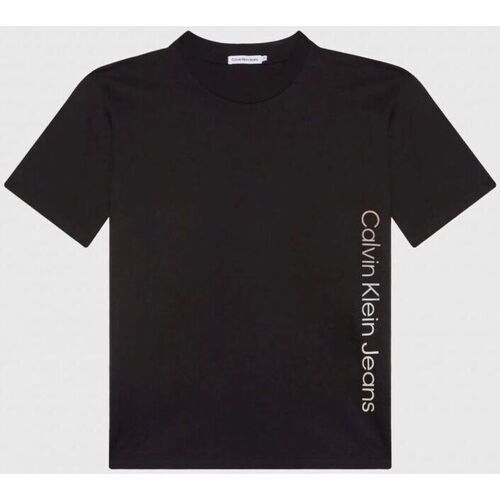 Vêtements Enfant T-shirts & Polos Calvin Klein Jeans IU0IU00465 INSTITUTIONAL-BEH BLACK Noir