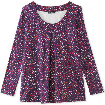 Vêtements Femme T-shirts & Polos Daxon by  - Tee-shirt maille fluide manches longues Violet