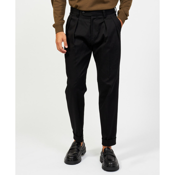 Vêtements Homme Pantalons BOSS pantalon stretch coupe décontractée à plis Noir