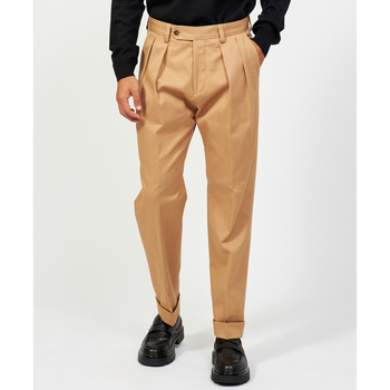 Vêtements Homme Pantalons BOSS pantalon stretch coupe décontractée à plis Beige