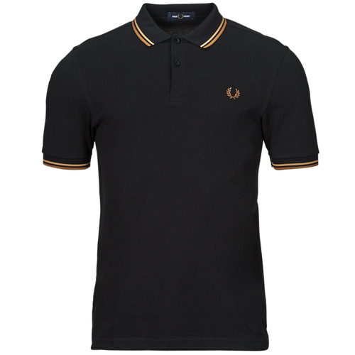 Vêtements Homme Polos manches courtes Fred Perry TWIN TIPPED FRED PERRY SHIRT Noir / Marron
