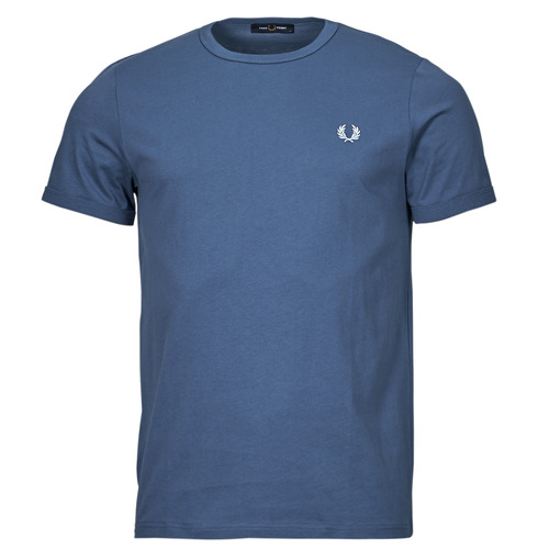 Vêtements Homme River Island Sweat-shirt ras du cou en polaire Fred Perry RINGER T-SHIRT Bleu