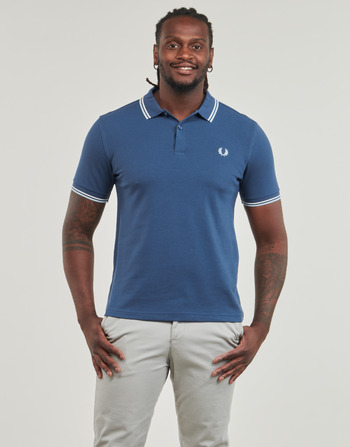 Vêtements Homme Polos manches courtes Fred Perry TWIN TIPPED FRED PERRY SHIRT Bleu / Blanc