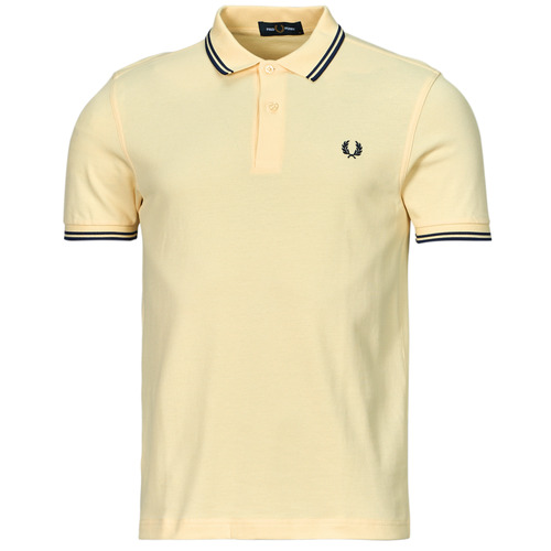 Vêtements Homme Polos manches courtes Fred Perry TWIN TIPPED FRED PERRY paisley-print SHIRT Jaune / Marine