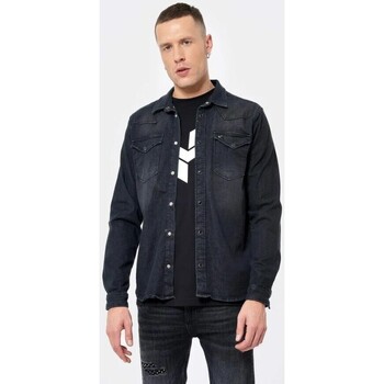 Vêtements Homme Chemises manches longues Kaporal - Chemise en jeans - noire Noir