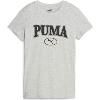 Vêtements Femme Felpa Puma Wordmark around the sleeves Felpa Puma SQUAD Graphic T Gris
