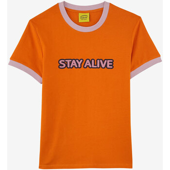 Vêtements Femme T-shirts manches courtes Oxbow Tee-shirt fitté col contrasté P2TILLA Orange