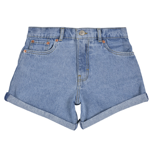 Vêtements Fille fringed Shorts / Bermudas Levi's MINI MOM SHORT W/ ROLL CUF Denim
