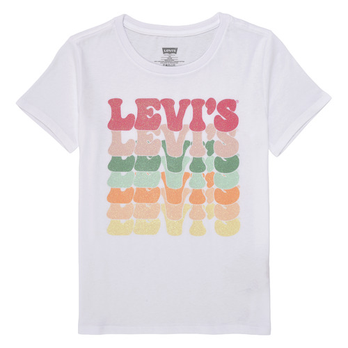 Vêgoes Fille T-shirts manches courtes Levi's ORGANIC RETRO LEVIS SS TEE Multicolore / Blanc